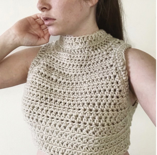 Crochet High Neck Crop Top Pattern – Lunar Knits by Lori
